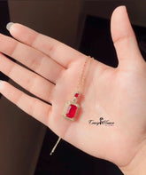 Red Stone Gold Necklace – Elegant & Timeless Jewelry for Women - Crazy Women