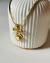 Bow And Heart Gold plated Women Necklace - Crazy Women