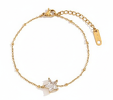 Gold Star Crystal Charm Bracelet for Women
