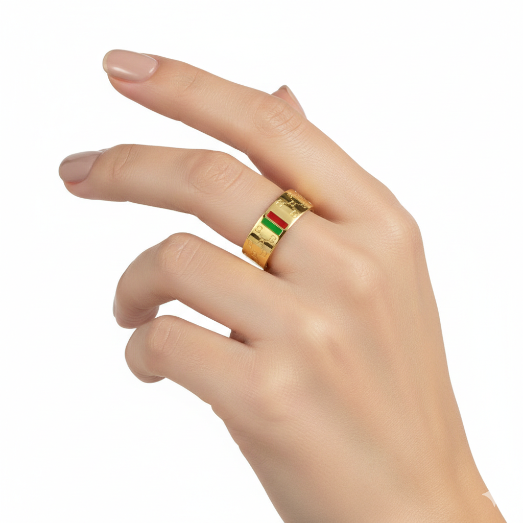 Luxury Gold Monogram Band Ring