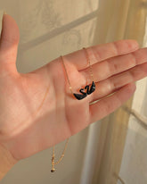 Korean Black Double Swan Necklace | Jewelry Store | Jewelry Shop - Crazy Women