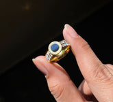 Roman Noir Circle Ring – Elegant Black Center with Roman Border Design - Crazy Women