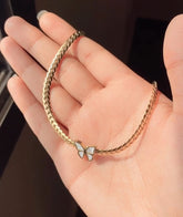 White Butterfly Gold Plated Flutter Necklace – Elegant Jewelry for Women - Crazy Women