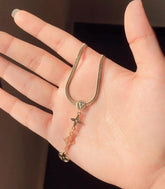 Flower Design Titanium Steel Snake Bone Necklace – Elegant & Durable - Crazy Women