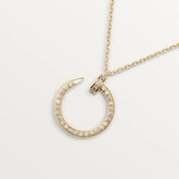 Elegant Gold Circle Pendant Necklace with Sparkling Stones - Crazy Women