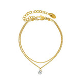Minimalist Gold Anklet for Women – Elegant Double Chain Ankle Bracelet