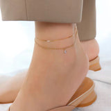Minimalist Gold Anklet for Women – Elegant Double Chain Ankle Bracelet