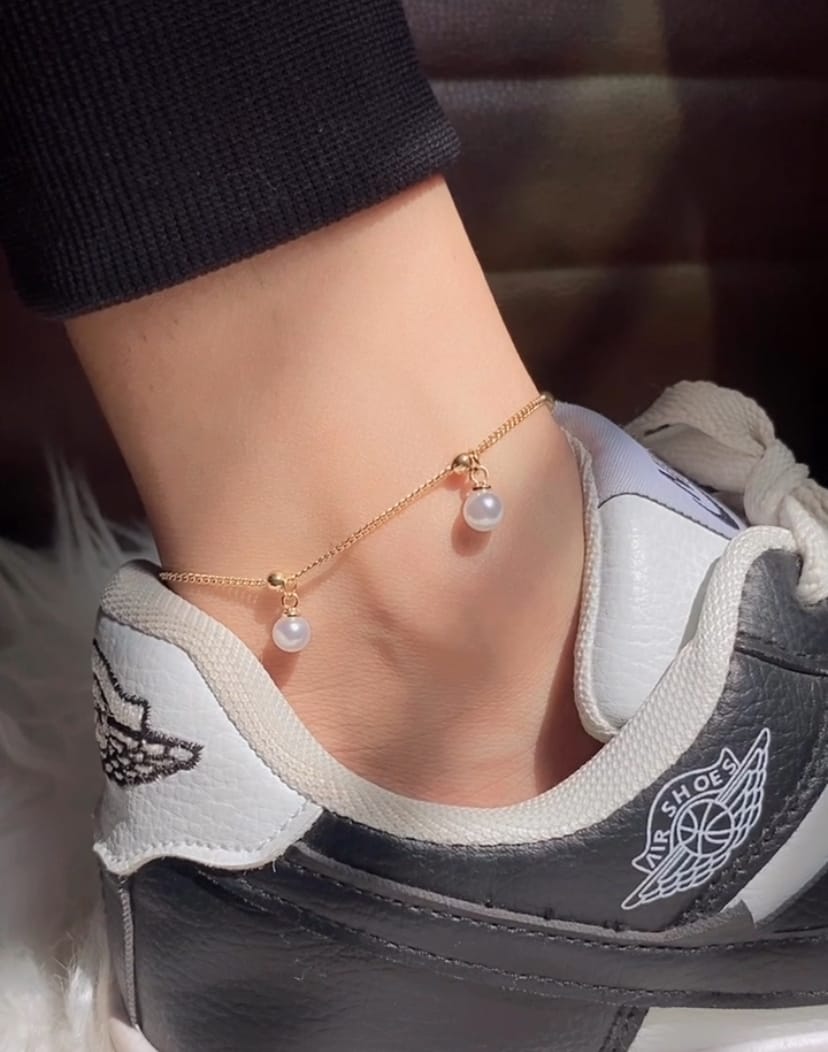 Pearl Anklet Stainless Steel - Crazy Women