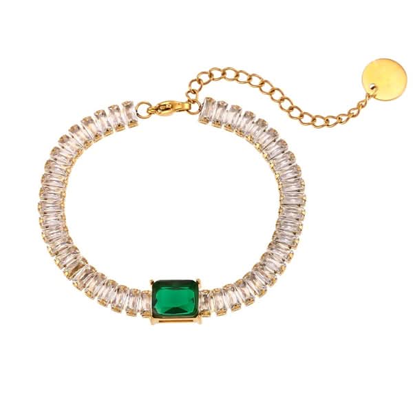 Emerald Stone Bracelet - Elegant Bracelets for Girls & Women - Crazy Women