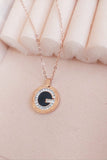 Stainless G letter Rose Gold with stone Necklace