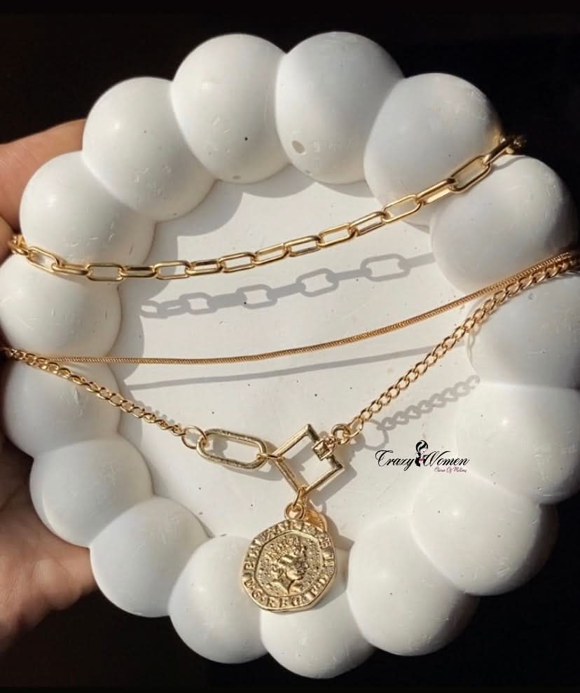 Pendant Chain Three Layer Necklace | Jewelry Online | Jewelry Store - Crazy Women