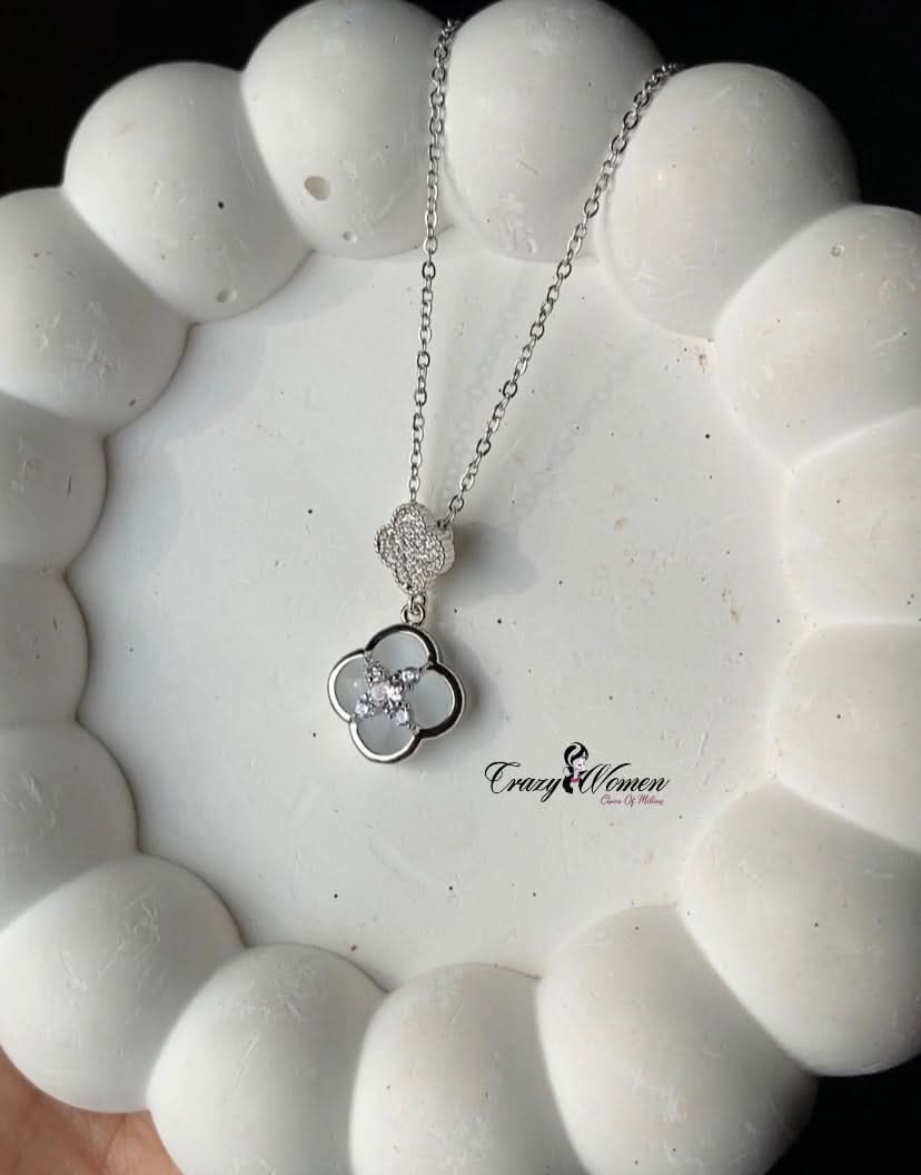 Silver White Stainless Pearl Necklace – Elegant & Timeless Jewelry - Crazy Women