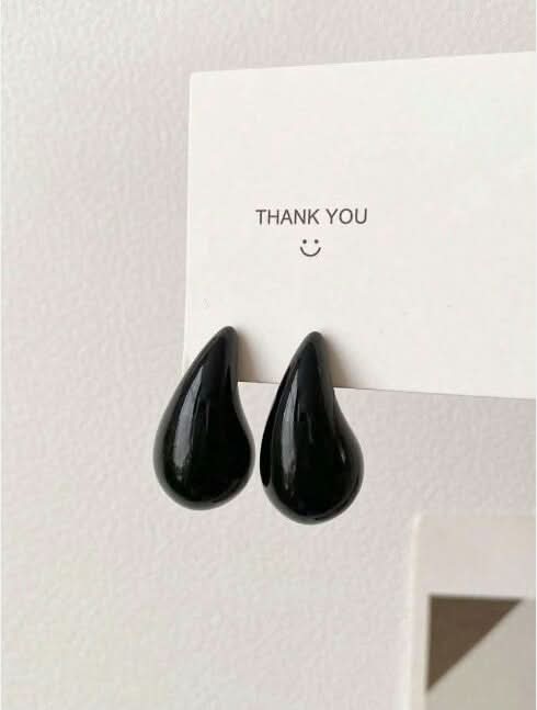 earrings |  Black Water Drop Design Earring - Crazy Women