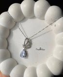 Silver Zircon Drop Design Necklace – Elegant & Sparkling Jewelry - Crazy Women