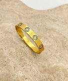 18K Gold Plated Clover Zircon Bangle - Elegant Jewelry for Girls & Women at best price 