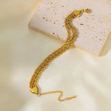 18k Gold Plated Triple Layer Rope Chain Bracelet - Crazy Women