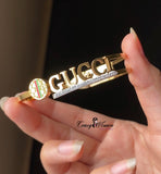 Gucci-Inspired Stainless Steel Bangle – Luxury Bracelet for Women