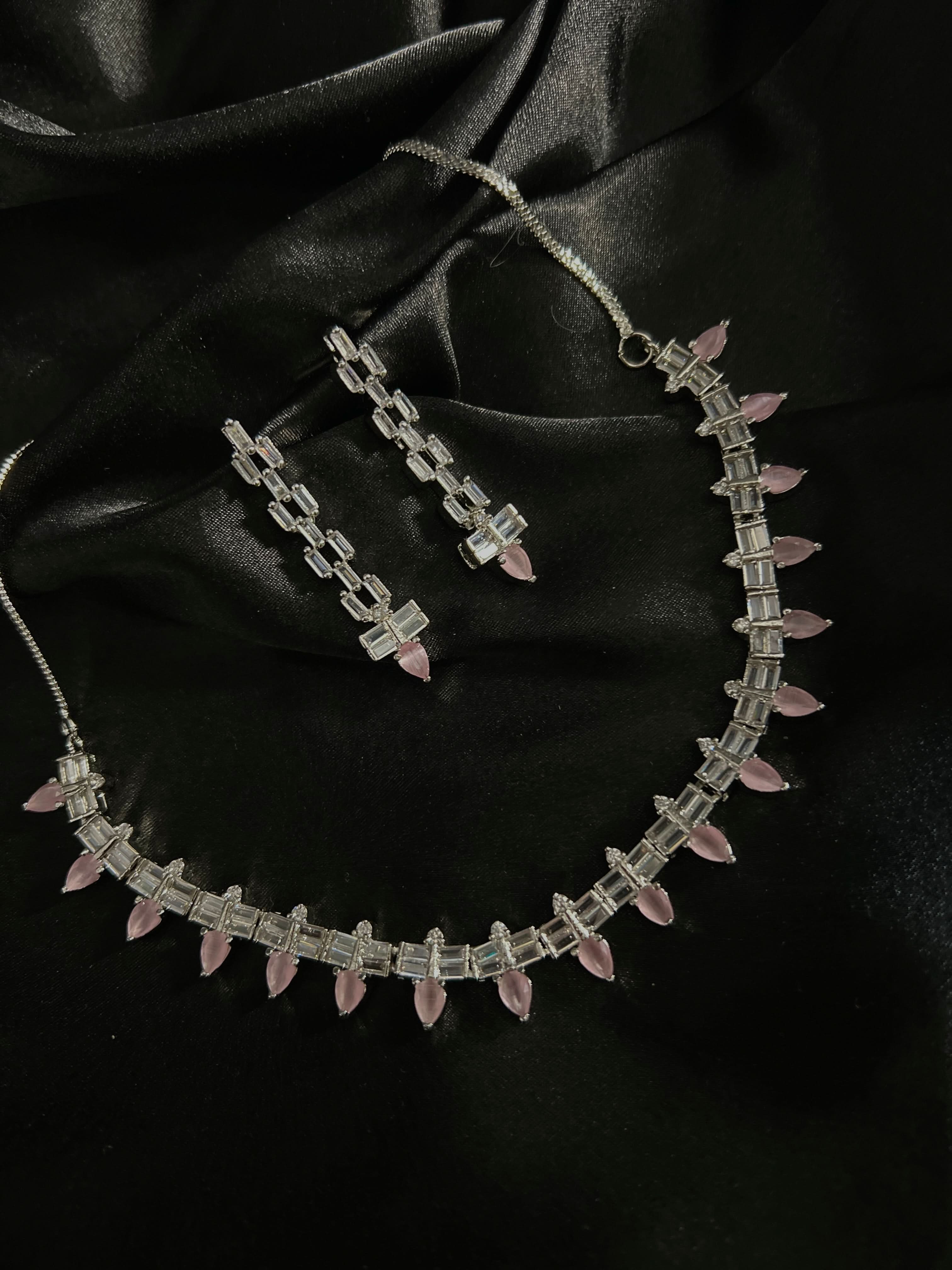 Laxirious Style Light Pink drop stone  Set - Crazy Women