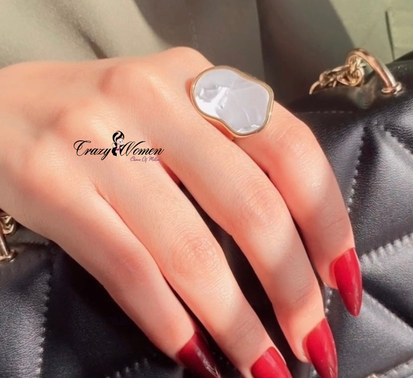 Organic Pearl Statement Ring" - Crazy Women