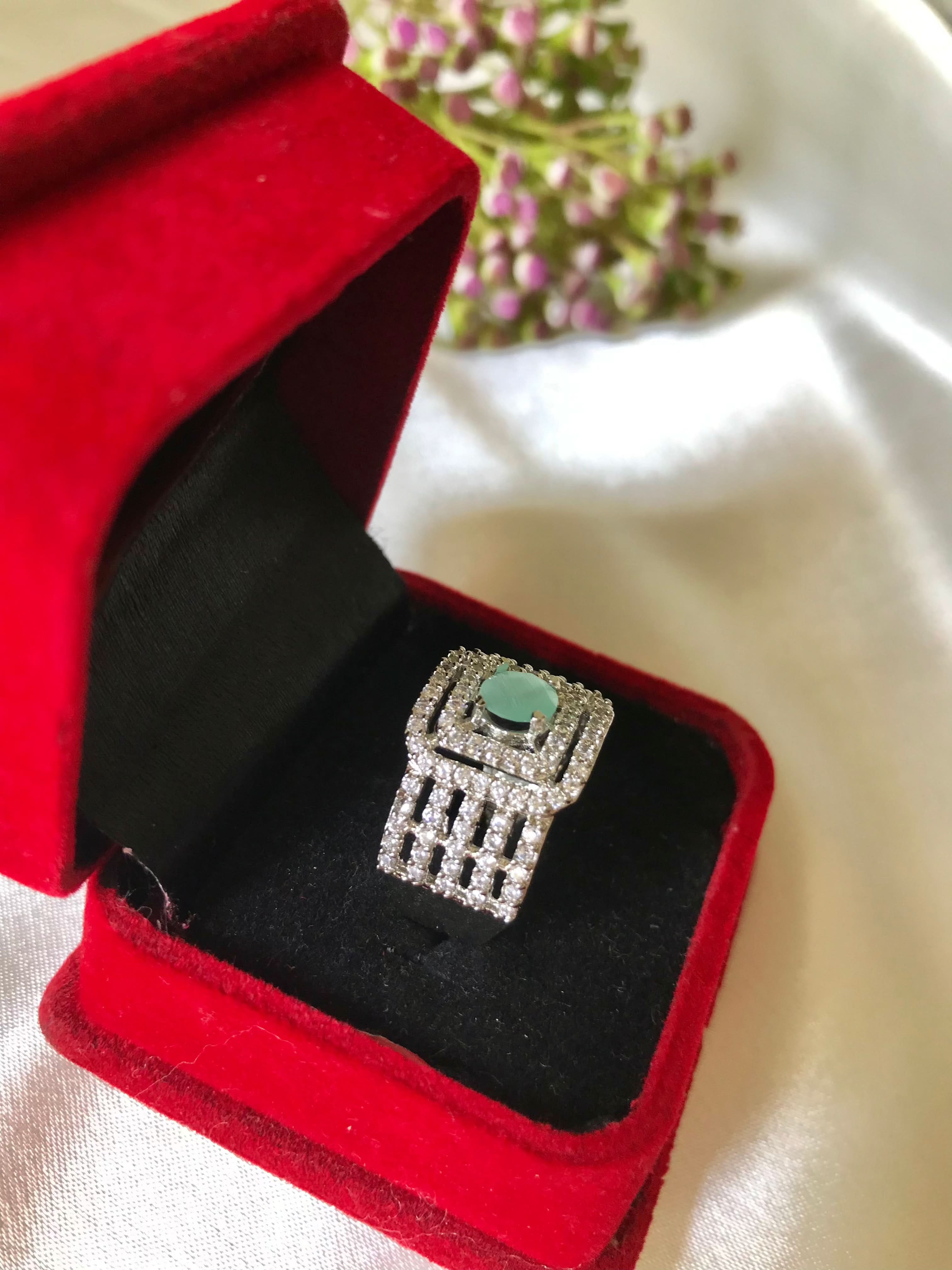 artificial ring for girls | AD Zircon Adjustable Ring - Crazy Women