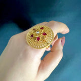 Rajwari red stone design Adjustable Rings