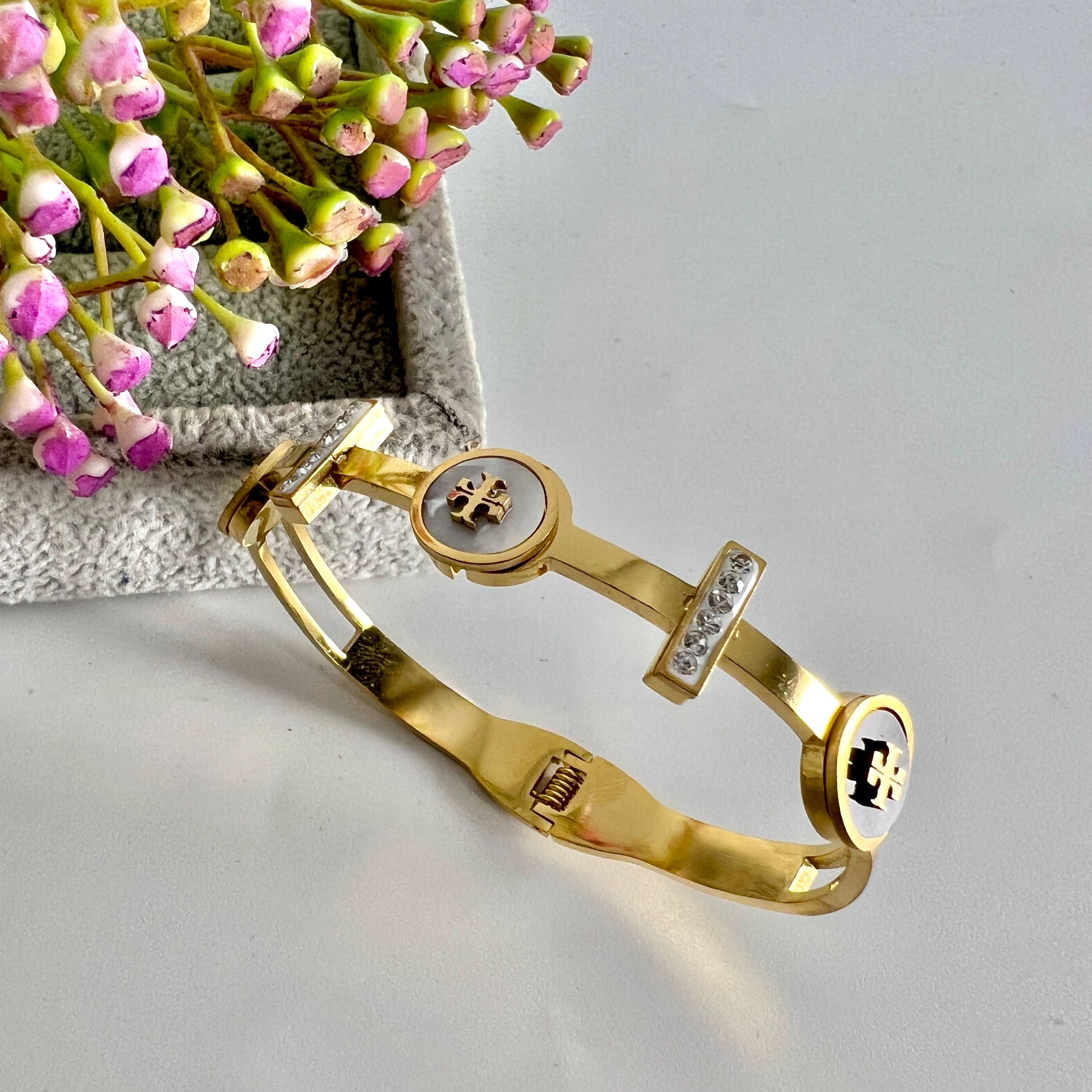Stainless Steel Golden tory bangle | Jewelry Store | Jewelry Shop - Crazy Women