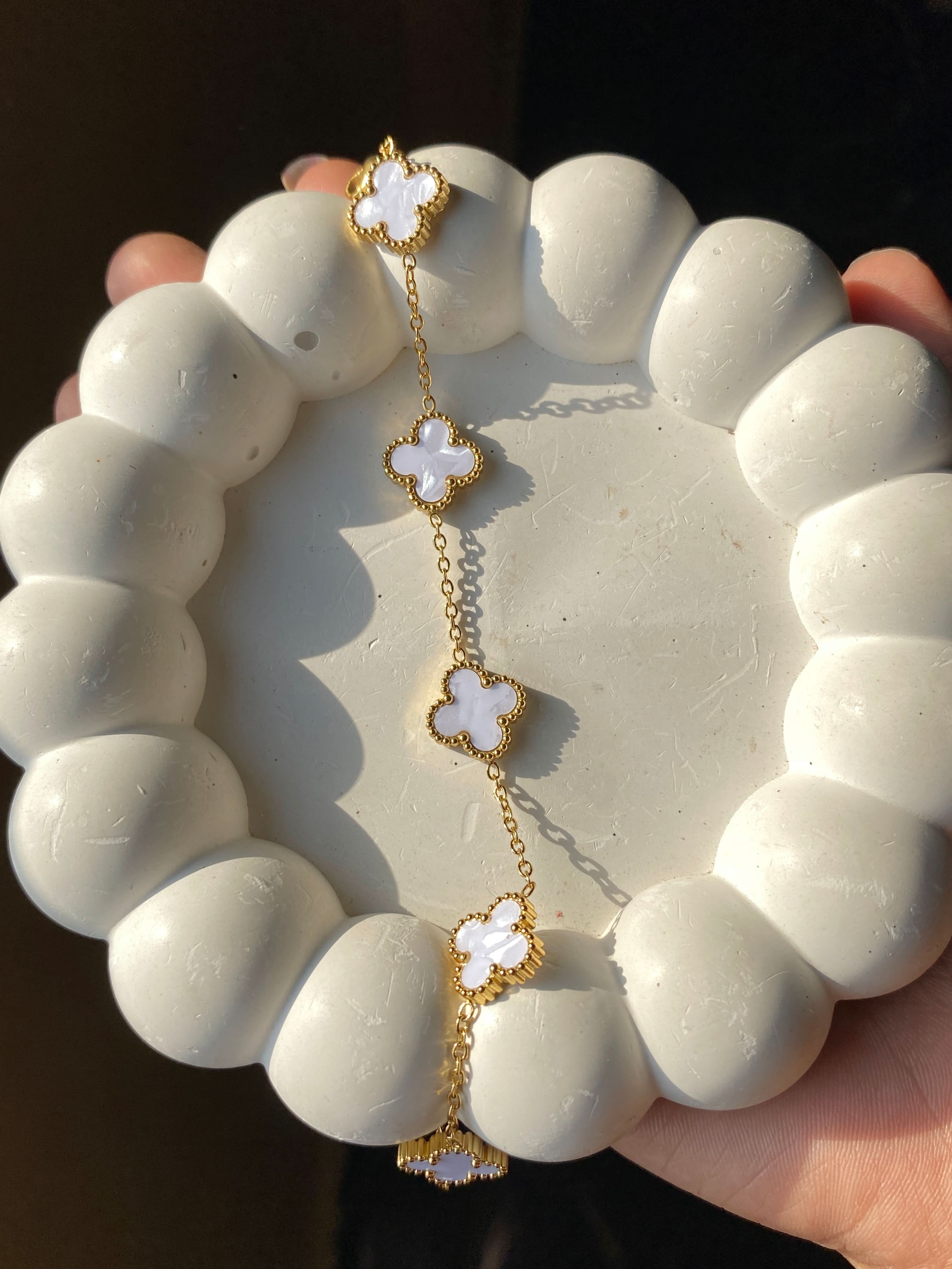 White Van Cleef Bracelet – Elegant & Timeless Luxury Bracelet for Women - Crazy Women