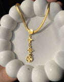 Flower Design Titanium Steel Snake Bone Necklace – Elegant & Durable - Crazy Women
