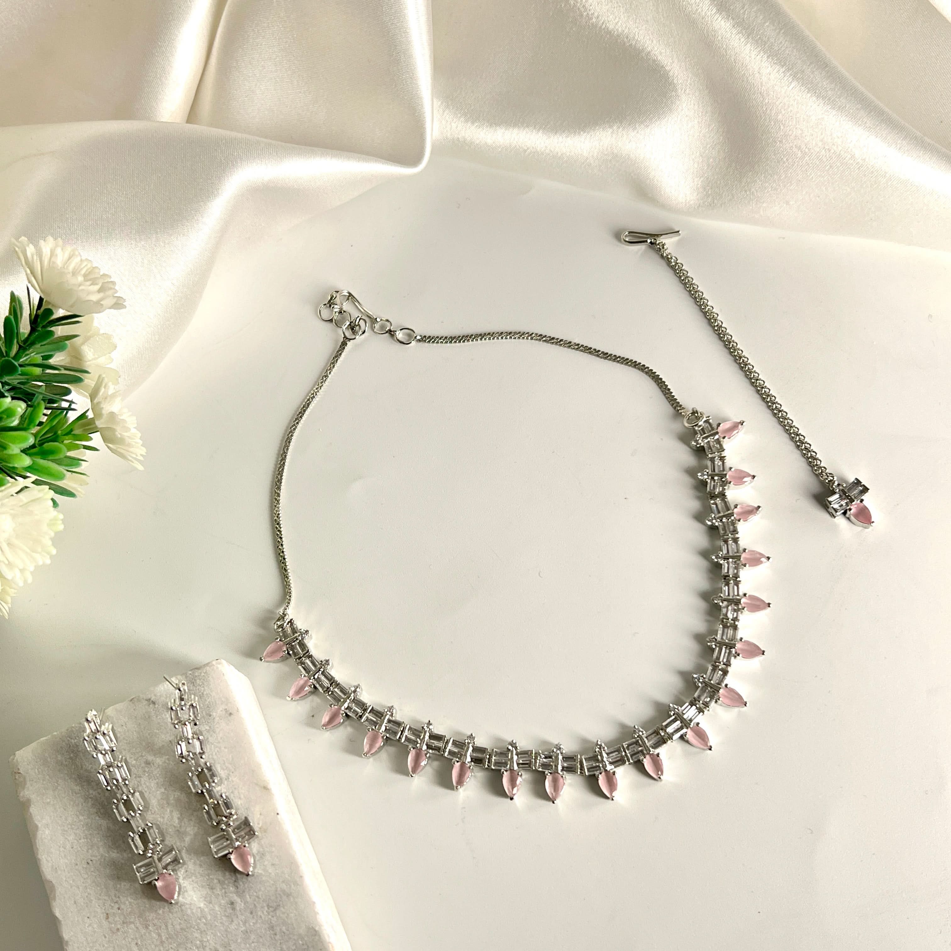 Laxirious Style Light Pink drop stone  Set - Crazy Women