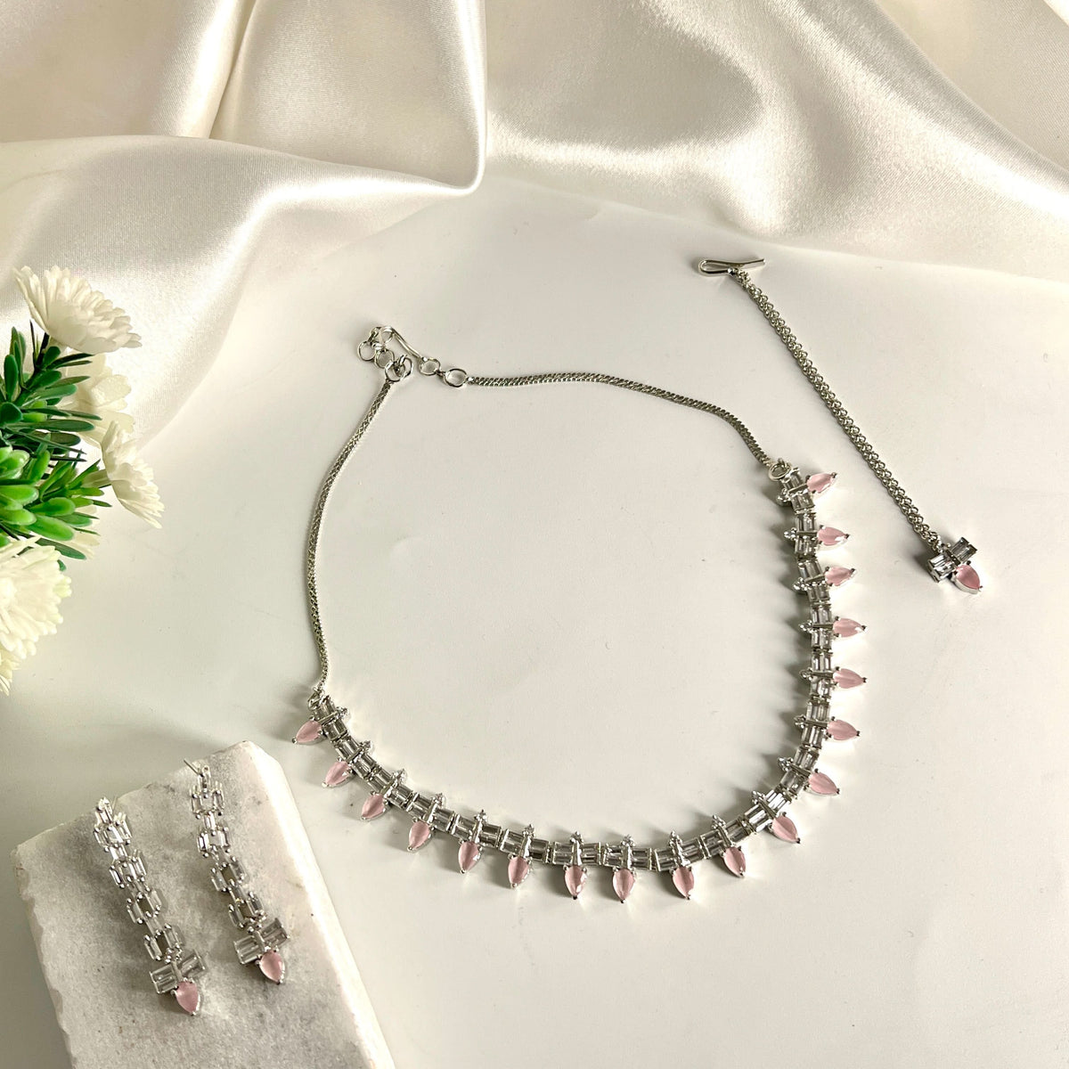 Laxirious Style Light Pink drop stone  Set - Crazy Women