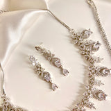 Beautiful AD Necklace Set Zircon White Stone