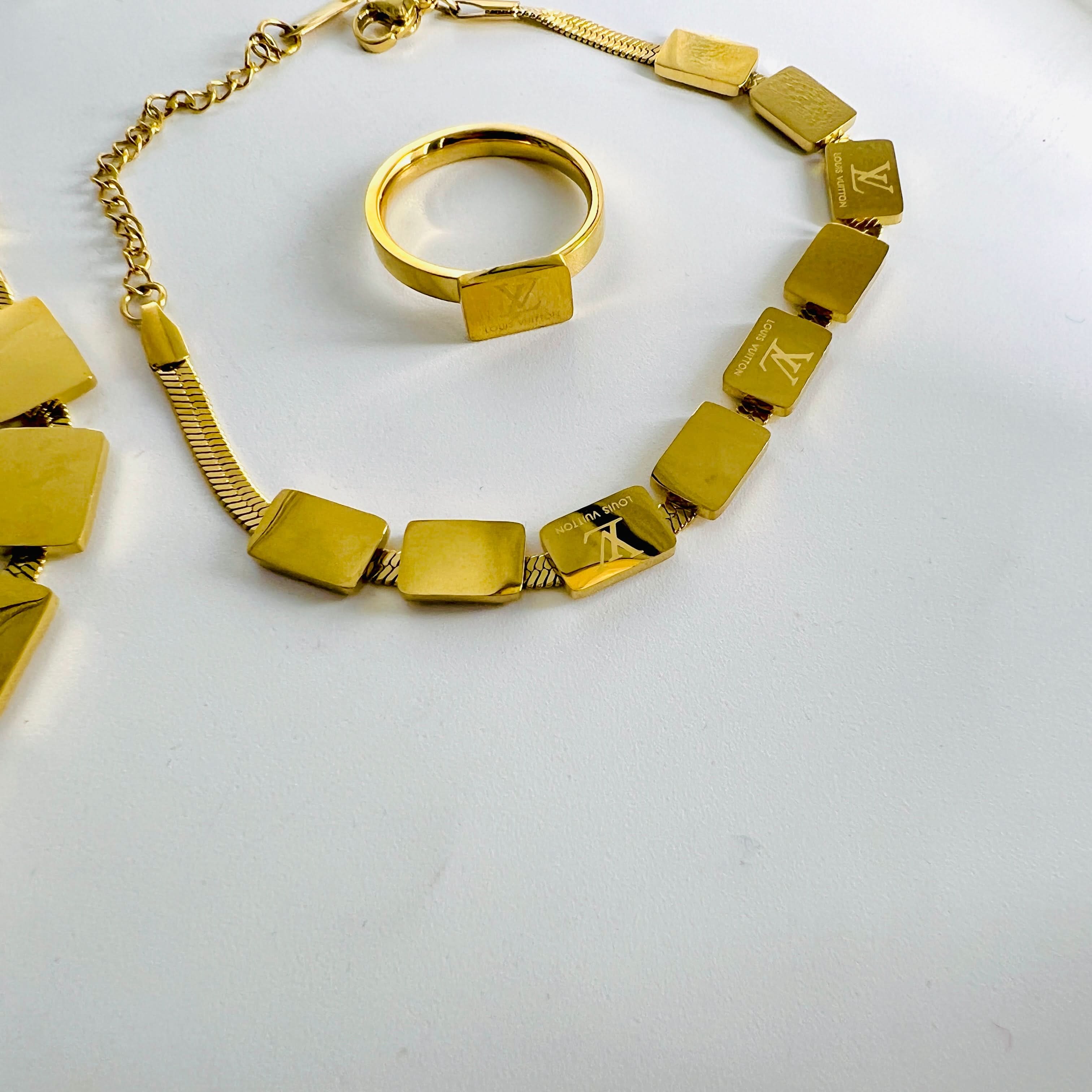 earrings  | Titanium Steel LV Jewellery Set - Crazy Women