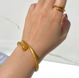Stainless Nail Bracelet and Ring Set - Crazy Women