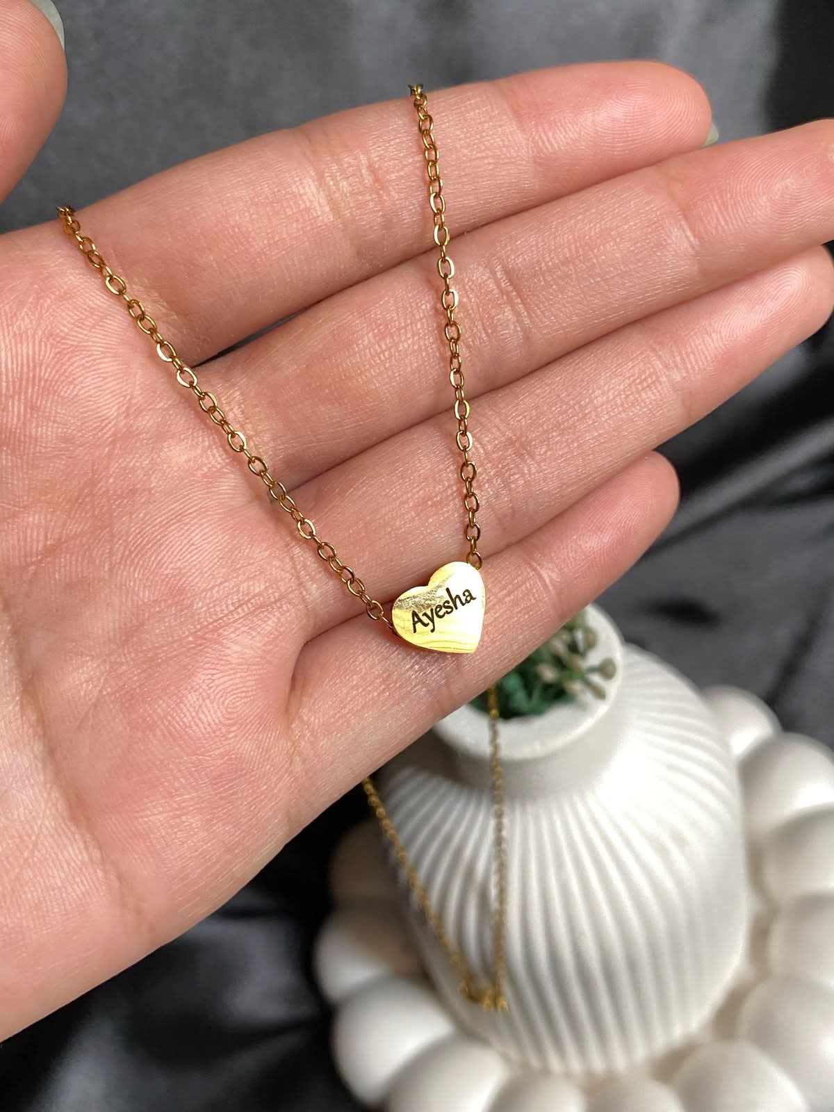 Custom Name Heart Necklace – Personalized Engraved Pendant - Crazy Women