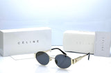 Celine Gold Oval Sunglasses for Women – Luxury Designer Eyewear with Case