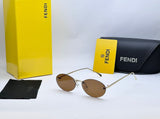 Fendi Oval Brown Sunglasses with Gold Frame – Luxury Designer Eyewear