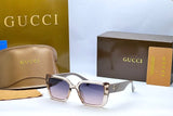Gucci Transparent Square Sunglasses for Women – Luxury Designer Eyewear with Case
