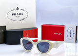 Prada Cat-Eye Sunglasses for Women – White Frame Luxury Designer Shades