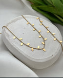 Gold Leaf Charm Necklace & Bracelet Set – Minimal Elegant Jewelry