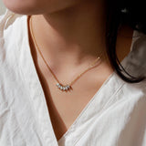 Marquise Crystal Leaf Pendant Necklace – Gold Plated