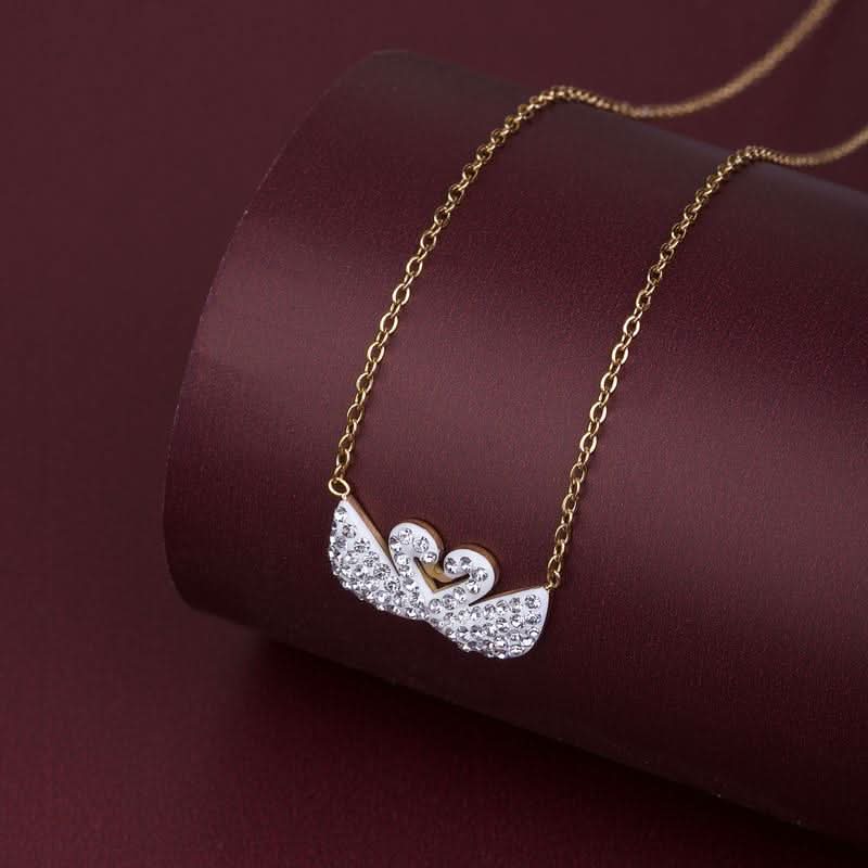 White Double Swan Necklace - Crazy Women