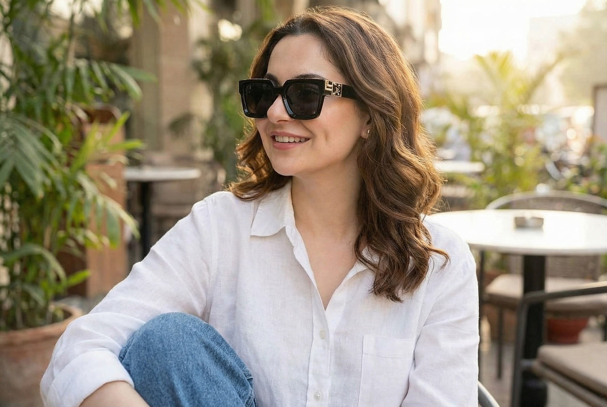 Louis Vuitton Oversized Black Sunglasses for Women – Luxury Designer Eyewear with Case