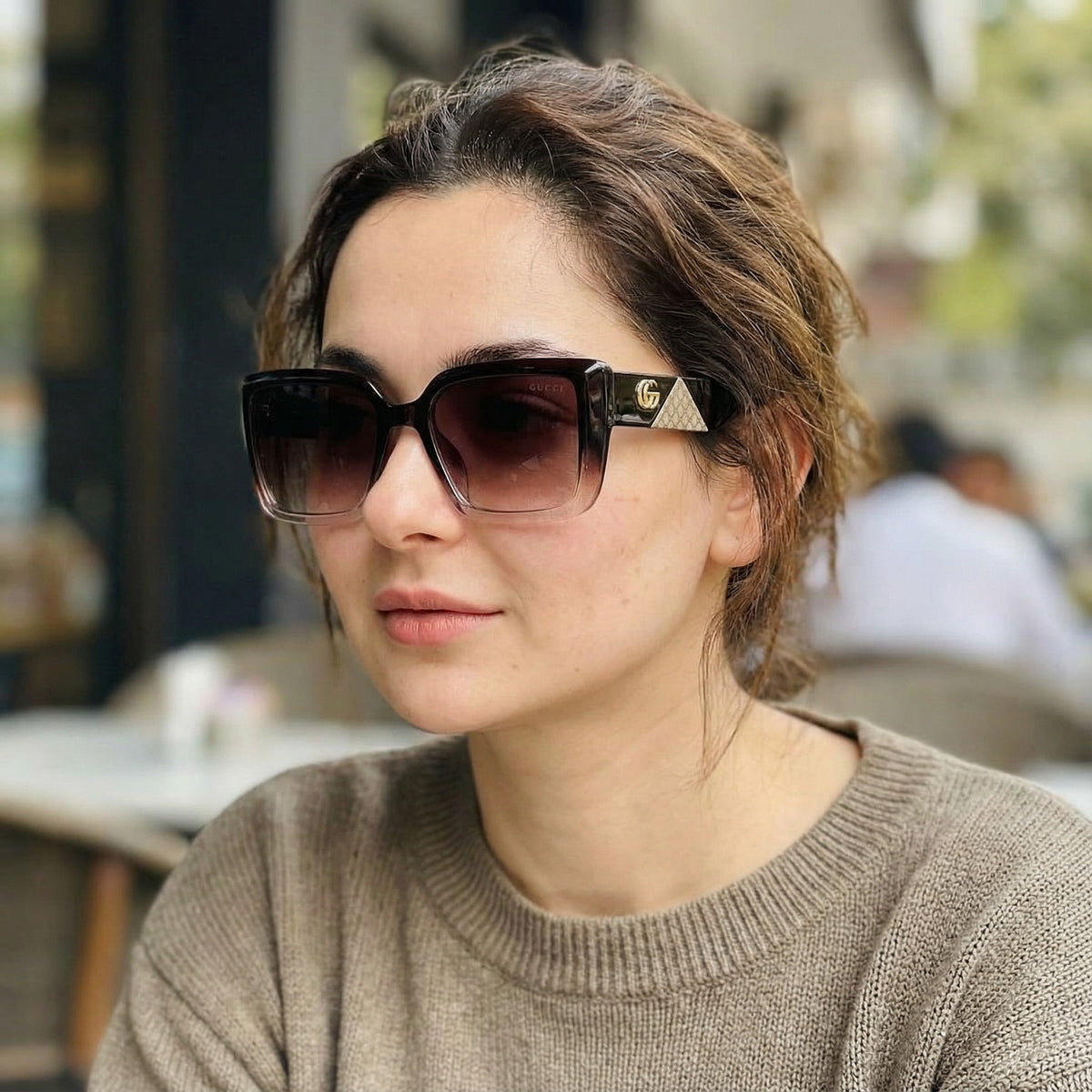 Gucci Square Gradient Sunglasses for Women – Luxury Designer Eyewear with Case