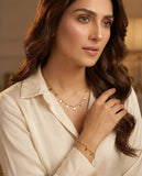 Gold Leaf Charm Necklace & Bracelet Set – Minimal Elegant Jewelry