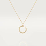 Elegant Gold Circle Pendant Necklace with Sparkling Stones - Crazy Women
