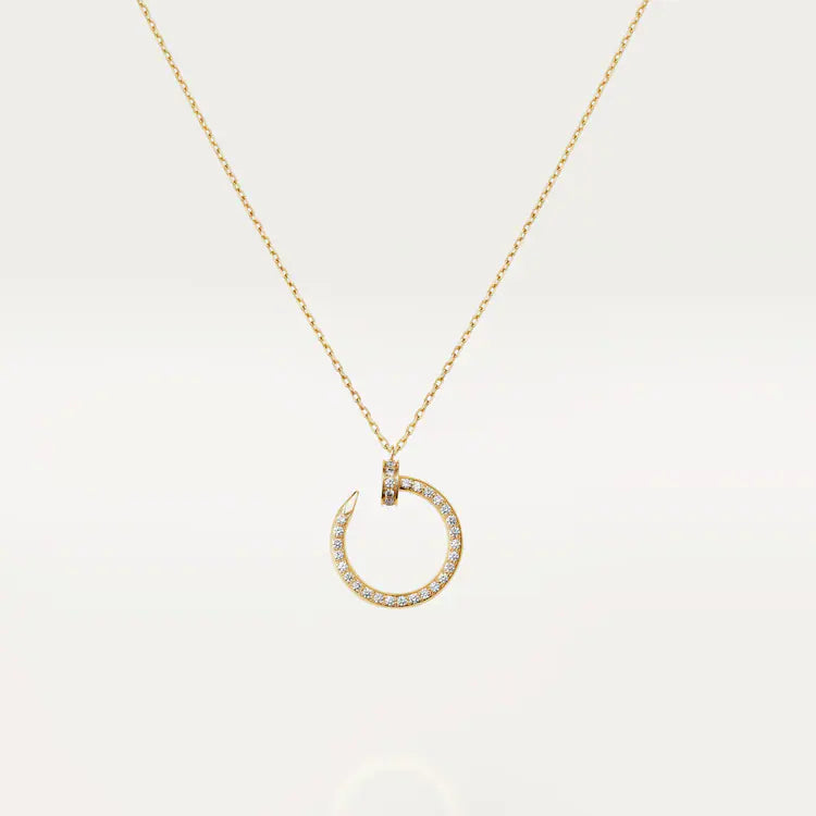 Elegant Gold Circle Pendant Necklace with Sparkling Stones - Crazy Women