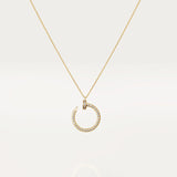 Elegant Gold Circle Pendant Necklace with Sparkling Stones - Crazy Women