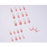 Korean Hill Pattern Milky White Gradually Acrylic Nails - 3243252.